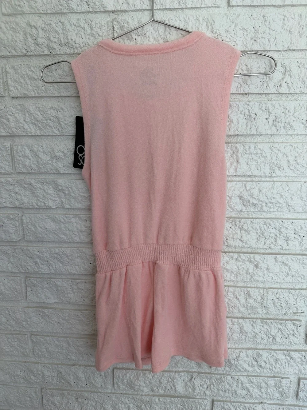 Chaser Girls' Light Pink Terry Swim Coverup Romper